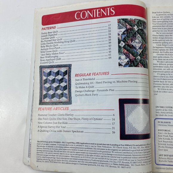 Traditional Quiltworks Magazine 20 Full-Size Patterns Issue No 47 April/May 1999 - Picture 3 of 12